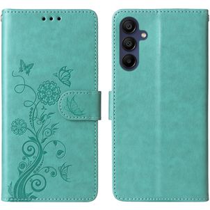 Mobigear Flowers Housse Samsung Galaxy A17 Etui Porte-Monnaie - Vert