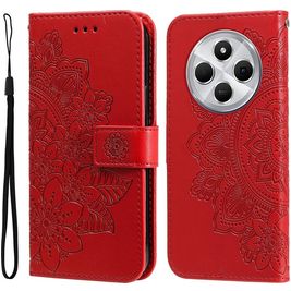 Mobigear Flowers Housse Xiaomi Redmi 14C Etui Porte-Monnaie - Rouge