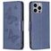Mobigear Butterfly Housse iPhone 15 Pro Max Etui Porte-Monnaie - Bleu