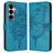 Mobigear Butterfly Housse Samsung Galaxy A27 Etui Porte-Monnaie - Bleu