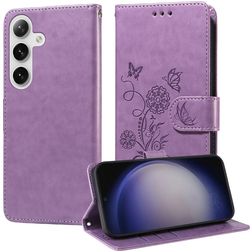 Mobigear Flowers Housse Samsung Galaxy S25 Plus Etui Porte-Monnaie - Violet