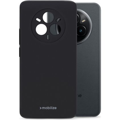 Mobilize Rubber Gelly Coque Realme 14 Pro Plus Coque arrière en TPU Souple - Noir