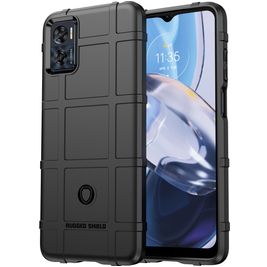 Mobigear Rugged Shield Coque Motorola Moto E22 Coque arrière en TPU Souple Anti-Chocs - Noir