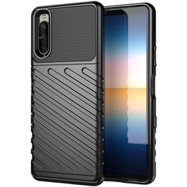 Mobigear Groove Coque Sony Xperia 10 III Coque arrière en TPU Souple - Noir