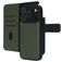 Mobiparts iPhone 17 Pro Coque Cuir véritable Étui 2en1 avec coque amovible Portefeuille - Vert