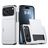 Mobigear Card iPhone 18 Pro Plastique rigide Coque arrière Antichoc avec porte-cartes - Argent