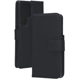 Mobiparts Samsung Galaxy S25 Ultra Cuir véritable Étui Portefeuille - Noir