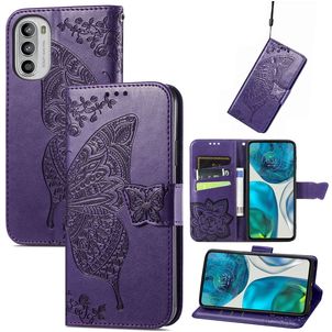 Mobigear Butterfly Housse Motorola Moto G52 Etui Porte-Monnaie - Violet
