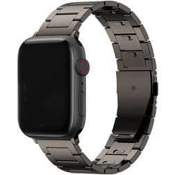 Mobigear Sydney Bracelet Titane pour Apple Watch Fermeture boucle déployante - 49/46/45/44 mm - Gris sidéral