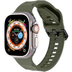 Mobigear Ripple Bracelet Silicone Apple Watch Fermeture boucle ardillon - 49/46/45/44 mm - Vert