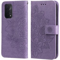 Mobigear Flowers Housse OPPO A74 5G Etui Porte-Monnaie - Violet