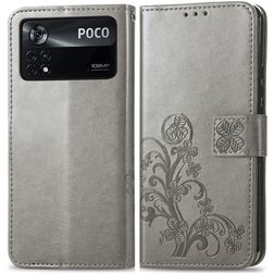 Mobigear Clover Housse POCO X4 Pro 5G Etui Porte-Monnaie - Gris