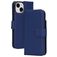 Mobiparts Wallet Housse iPhone 15 MagSafe Etui en Cuir Véritable Porte-Monnaie - Bleu