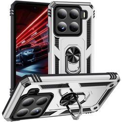 Mobigear Armor ring Xiaomi 15 Plastique rigide Coque arrière Antichoc avec bague de maintien - Argent