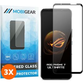 Mobigear Premium ASUS ROG Phone 7 Verre trempé Protection d'écran - Compatible Coque - Noir (Lot de 3)