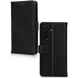 Mobilize Wallet Housse Samsung Galaxy A36 Etui en Cuir Véritable Porte-Monnaie - Noir