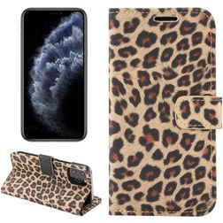 Mobigear Leopard Housse iPhone 12 Etui Porte-Monnaie - Jaune