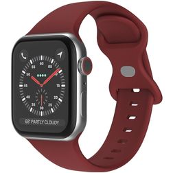 Mobigear Sport Dual Bracelet Silicone pour Apple Watch Fermeture à clou et passant - 42/41/40/38 mm - Bordeaux
