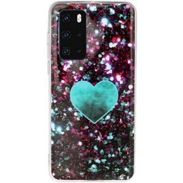 Mobigear Marble Coque Huawei P40 Coque arrière en TPU Souple - Green Love