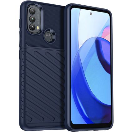 Mobigear Groove Coque Motorola Moto E40 Coque arrière en TPU Souple - Bleu