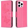 Mobigear Butterfly Housse iPhone 16 Pro Etui Porte-Monnaie - Rouge