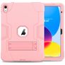 Mobigear ShieldStand Coque iPad 10 (2022) Coque arrière en Plastique rigide,Silicone + Support Amovible - Rose doré