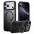 Mobigear Frosted Mag Coque iPhone 17 Pro MagSafe Coque arrière Rigide avec Support Amovible - Noir