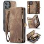Caseme 008 Housse iPhone 16 Etui avec Coque Détachable Porte-Monnaie - Marron