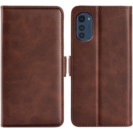 Mobigear Slim Magnet Housse Motorola Moto E32 Etui Porte-Monnaie - Marron