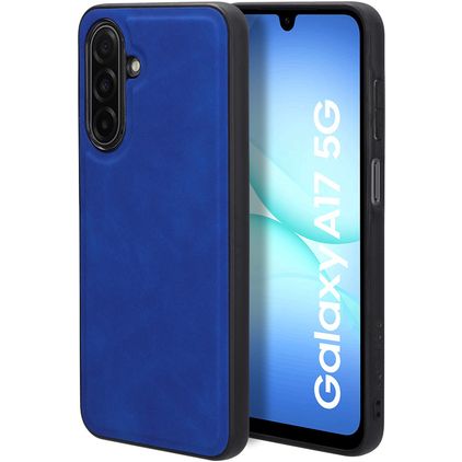 Mobiparts Classic Coque Samsung Galaxy A17 MagSafe Coque arrière en TPU,Similicuir - Sapphire Blue