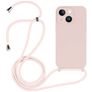 Mobigear Lanyard iPhone 14 Plus Coque avec cordon en Silicone - Sand Pink