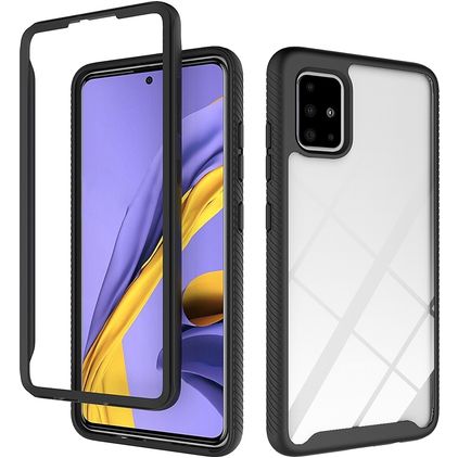 Mobigear Two-Layer Samsung Galaxy A71 Plastique rigide Coque arrière Antichoc - Noir
