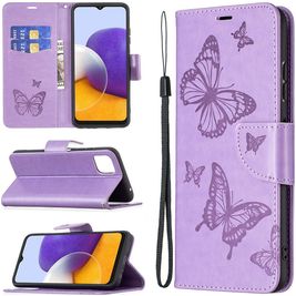 Mobigear Butterfly Housse Samsung Galaxy A22 5G Etui Porte-Monnaie - Violet