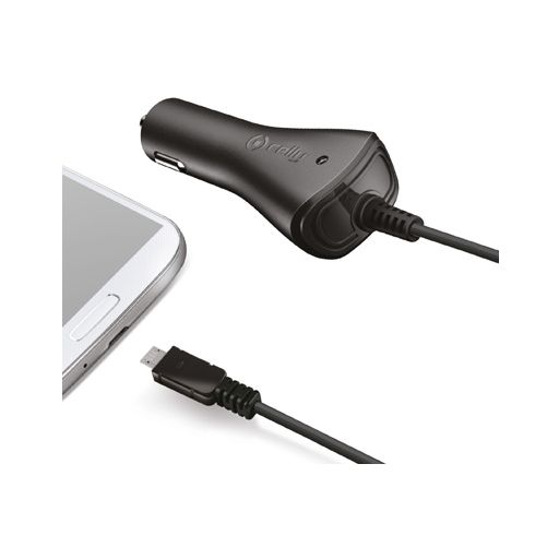 Celly - Chargeur voiture Micro USB 1 mètre 5W 1A - Noir
