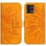 Mobigear Sunflower Housse Motorola Moto G72 Etui Porte-Monnaie - Cognac