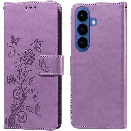 Mobigear Flowers Housse Samsung Galaxy S26 Plus Etui Porte-Monnaie - Violet