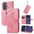 Mobigear Butterfly Housse Motorola Edge (2022) Etui Porte-Monnaie - Rose