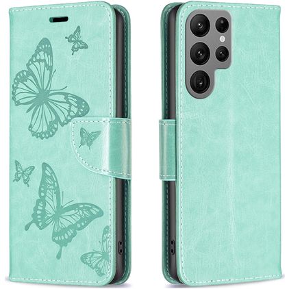 Mobigear Butterfly Samsung Galaxy S24 Ultra Étui Portefeuille - Vert