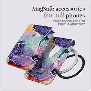 MIO - Porte Cartes en - 3 Cartes - Compatible MagSafe - Flowers