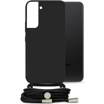 Mobilize Lanyard Gelly Samsung Galaxy S22 Coque avec cordon en TPU Souple - Noir