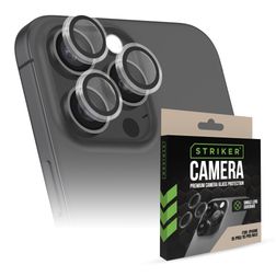 Striker Single Lens iPhone 15 Pro Max Verre trempé Protection Objectif Caméra - Compatible Coque - Noir