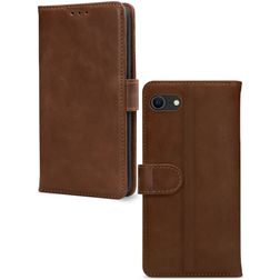 Mobilize Wallet Housse iPhone SE (2020) Etui en Cuir Véritable Porte-Monnaie - Marron