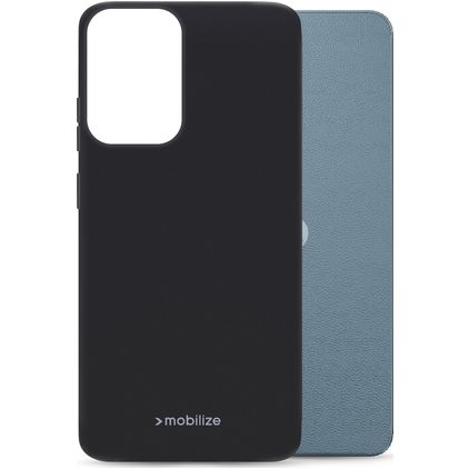 Mobilize Rubber Gelly Coque Motorola Moto E15 Coque arrière en TPU Souple - Noir
