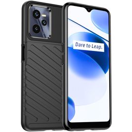 Mobigear Groove Coque Realme C35 Coque arrière en TPU Souple - Noir