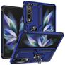 Mobigear Armor Ring Samsung Galaxy Z Fold 4 Plastique rigide Coque arrière Antichoc avec bague de maintien - Bleu
