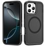 Mobigear Rugged Mag iPhone 16 Pro MagSafe Plastique rigide Coque arrière Antichoc - Noir