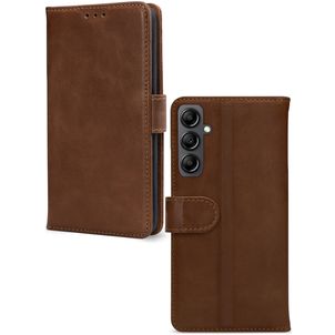 Mobilize Wallet Housse Samsung Galaxy A15 Etui en Cuir Véritable Porte-Monnaie - Marron