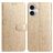 Mobigear Flowers Housse iPhone 17 Etui Porte-Monnaie - Or