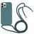 Mobigear Lanyard iPhone 16 Pro Max Coque avec cordon en Silicone - Vert