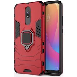 Mobigear Armor Ring Coque Xiaomi Redmi 8 Coque arrière Rigide Anti-Chocs avec Anneau-Support - Rouge